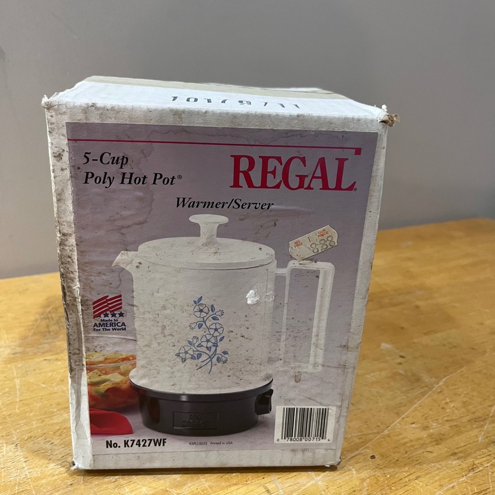 Vtg Regal 5-Cup Poly Hot Pot Electric Warmer Server Floral K7427WF Retro Kitchen